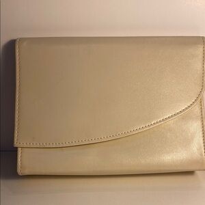 Elegant Cream Leather Clutch